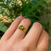Victorian Spring Green Peridot Solitaire