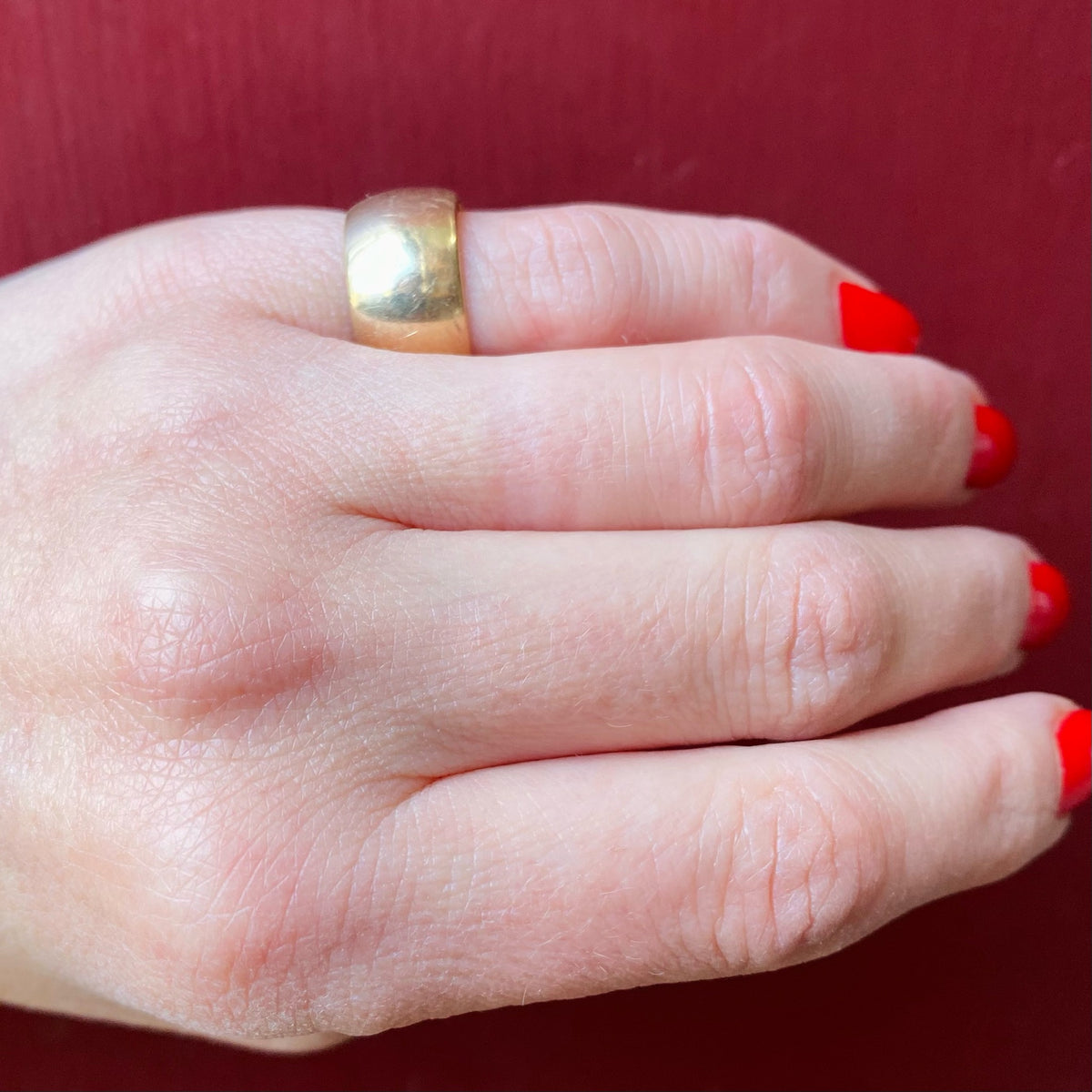 Very Wide "TREND" Gold Wedding Band Size 5