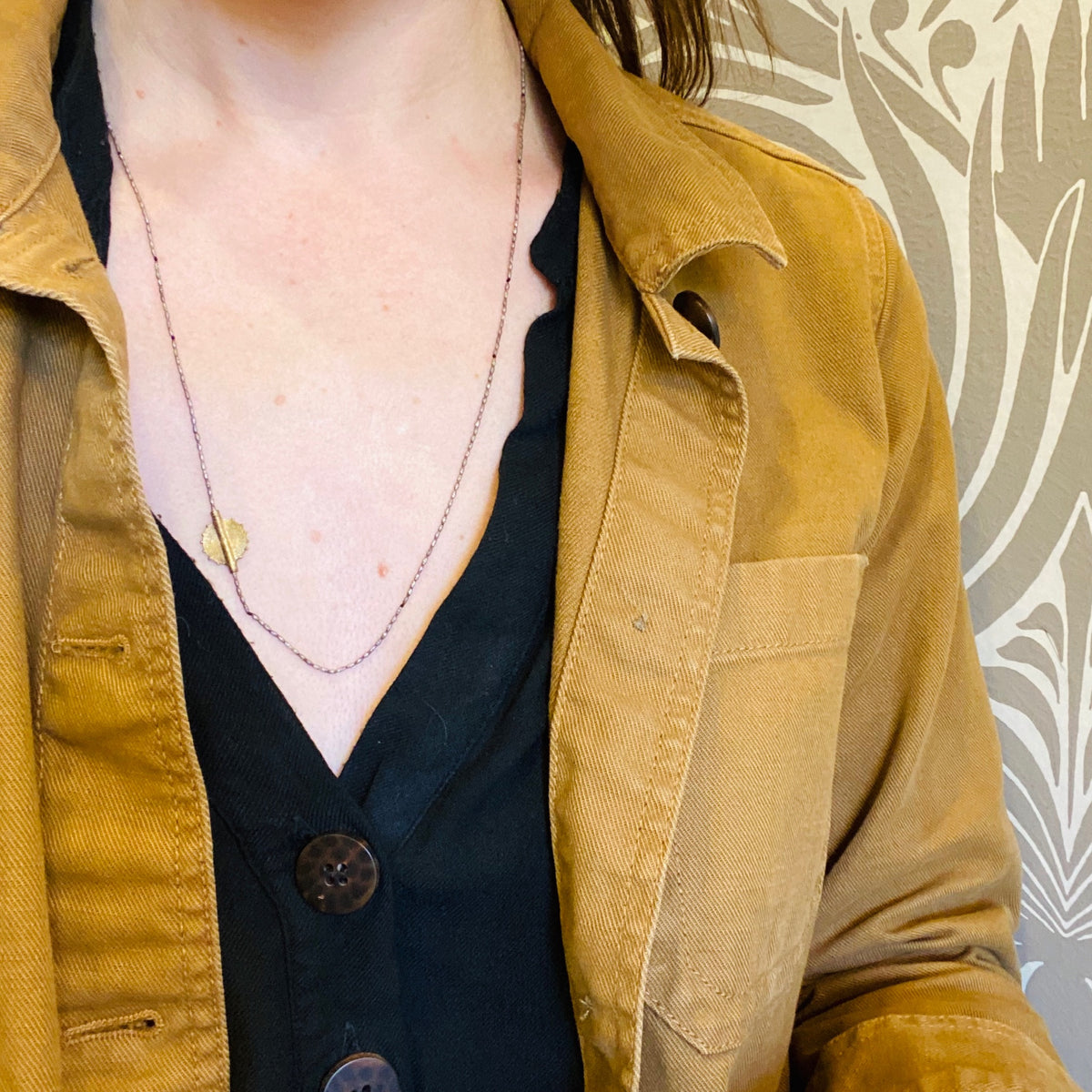 Golden Sun & Tiny Silver Bead Knotted Necklace