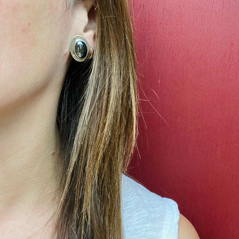 Hypnotic Hematite Studs in Sterling Silver