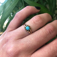 The Perfect Rose Gold Turquoise Belcher Ring