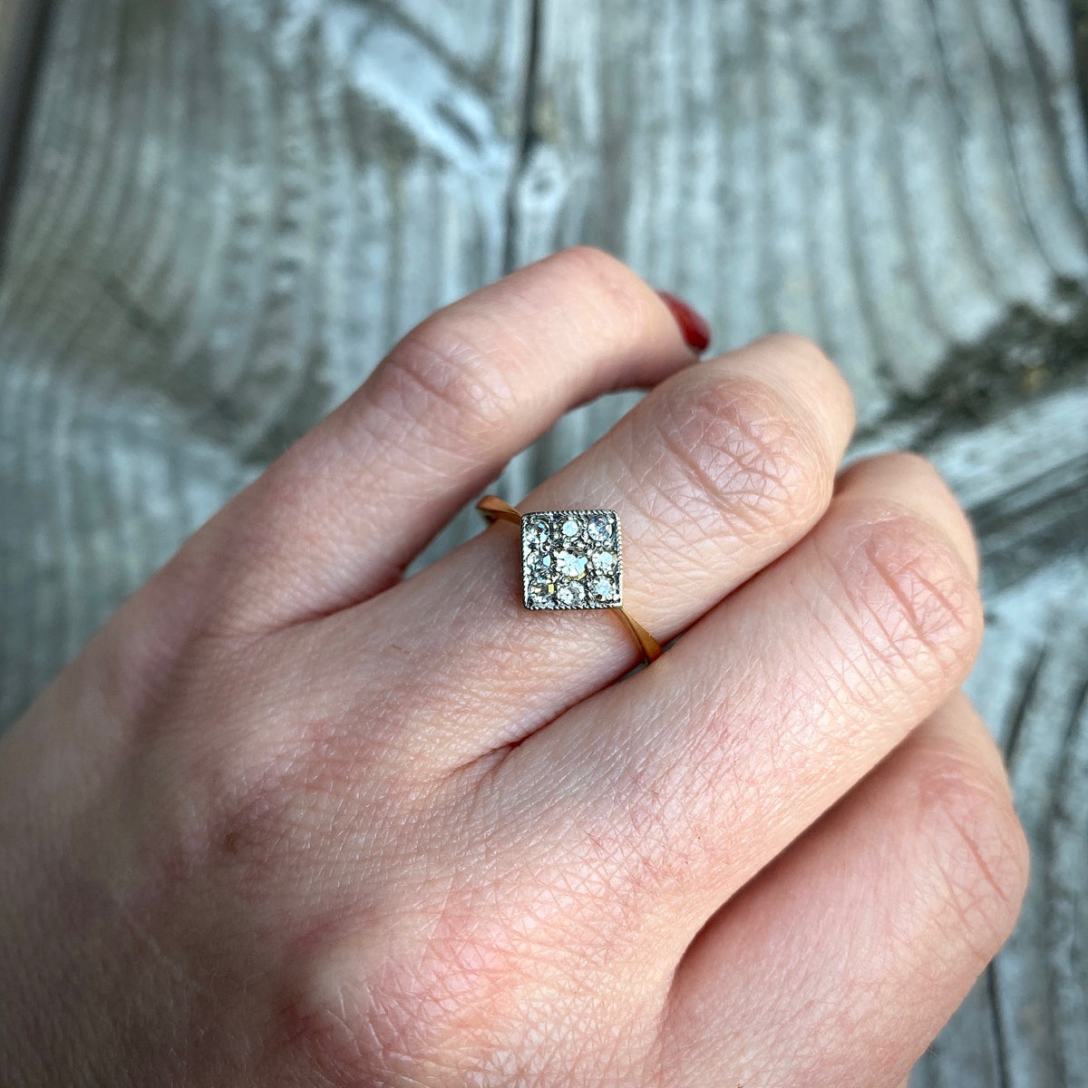 On Point Square OMC Diamond Cobblestone Ring
