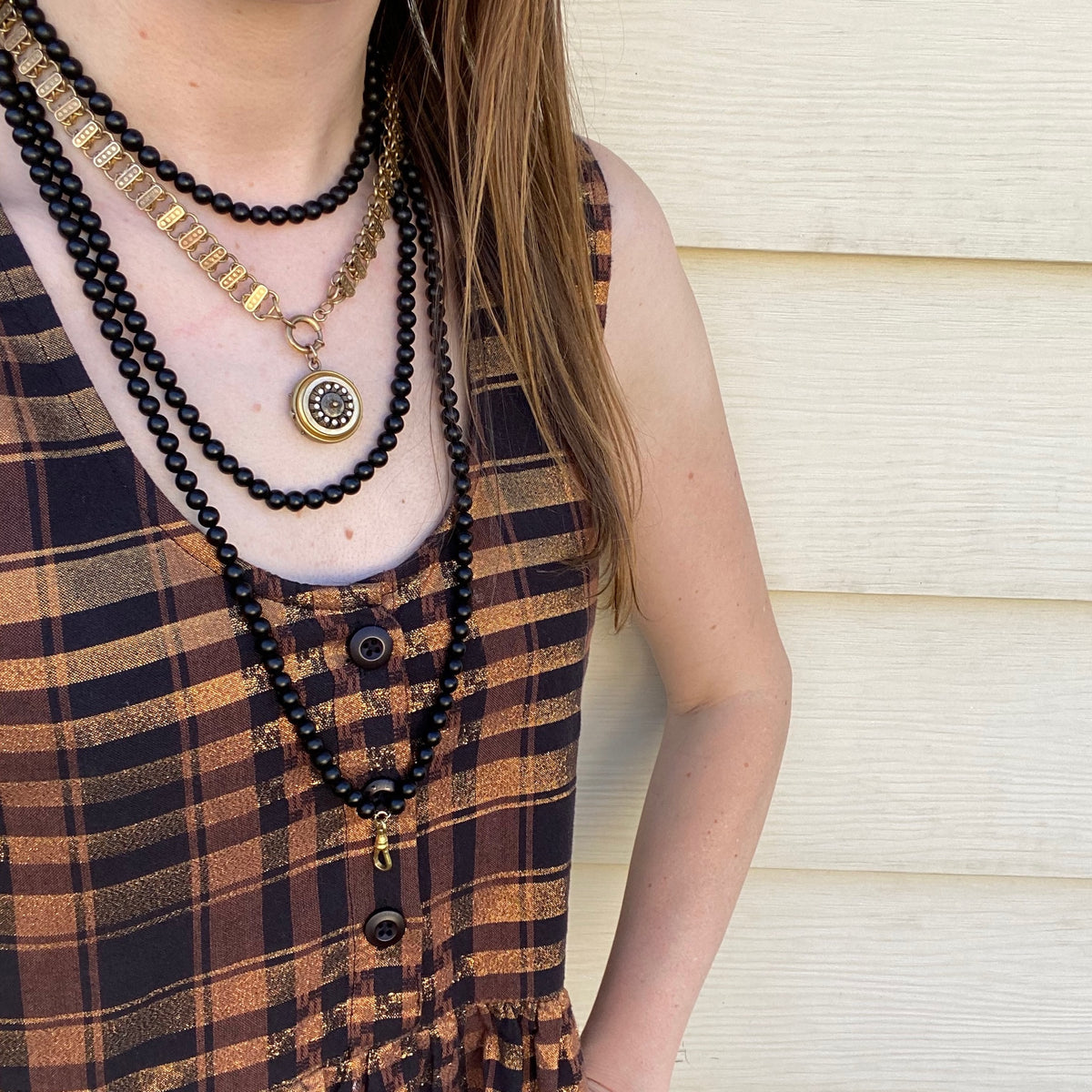 Dotty Gold Filled Book Chain and Locket