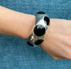 Fabulous Taxco Silver Ballesteros Polka Dot Hinged Cuff