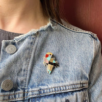 Vibrant Zuni Inlay Wild Parrot Brooch