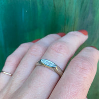 Chunky 1970s White Gold Diamond Wedding Band