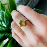 Golden Sparks Rutilated Quartz Artisan Ring