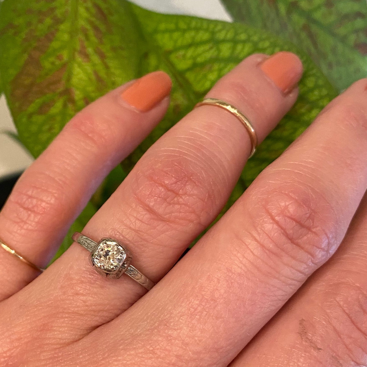 Delicate Deco Diamond Solitaire by Belias