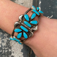 Sleeping Beauty Turquoise & Silver Butterfly Cuff