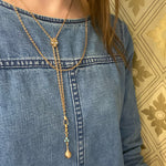 Victorian Fleur de Lis Slide Chain with Opals & Pearls