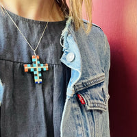 Checkerboard Inlay Santo Domingo Cross
