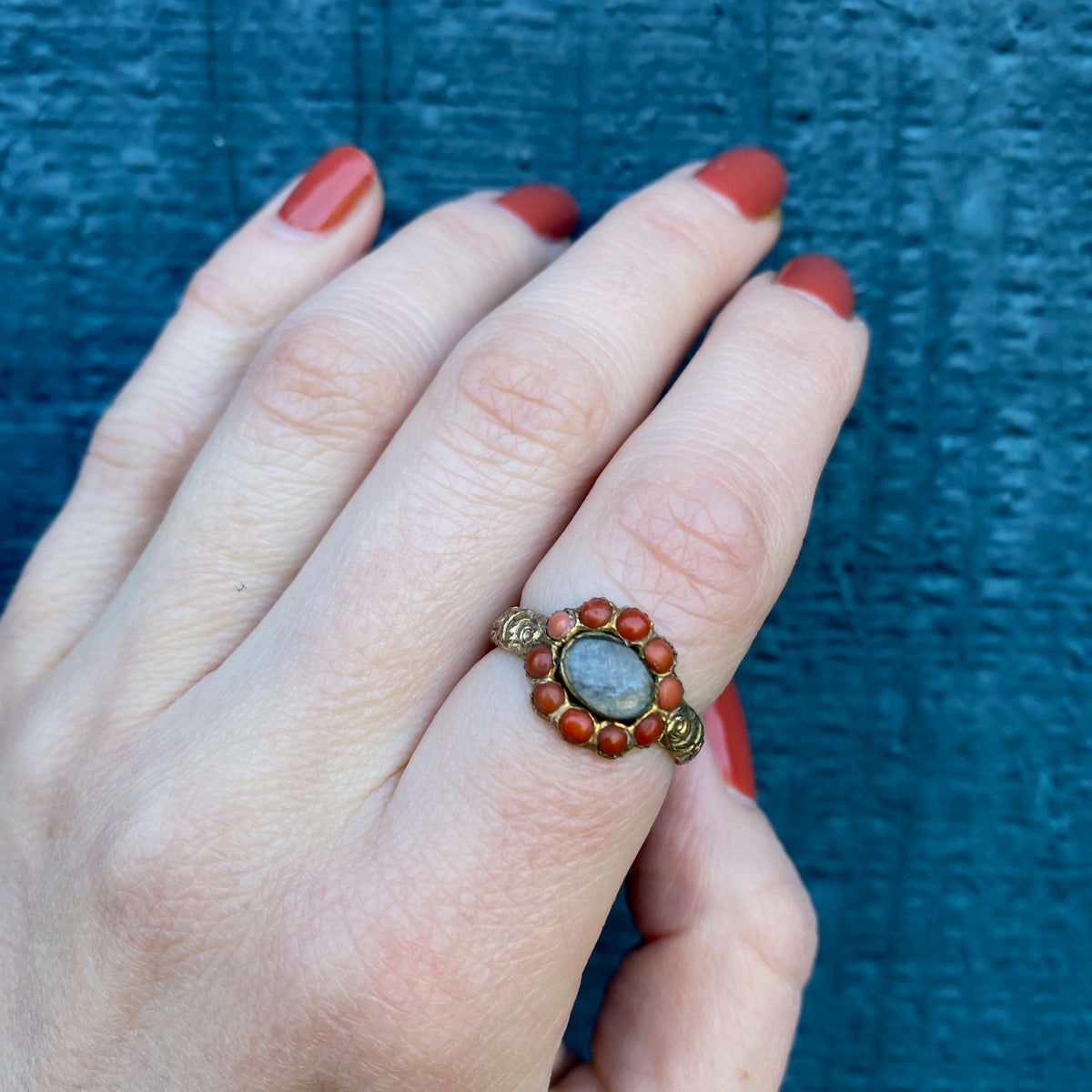 Engraved Roses Georgian Mourning Ring
