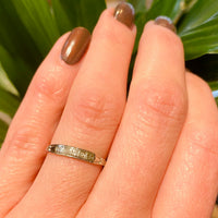 Forget Me Not Deco Diamond Wedding Band