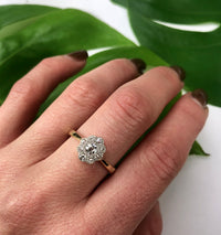 Cushion Cut Vintage Diamond Cluster Ring
