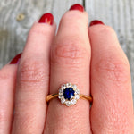 Stunning Sapphire in OMC Diamond Halo