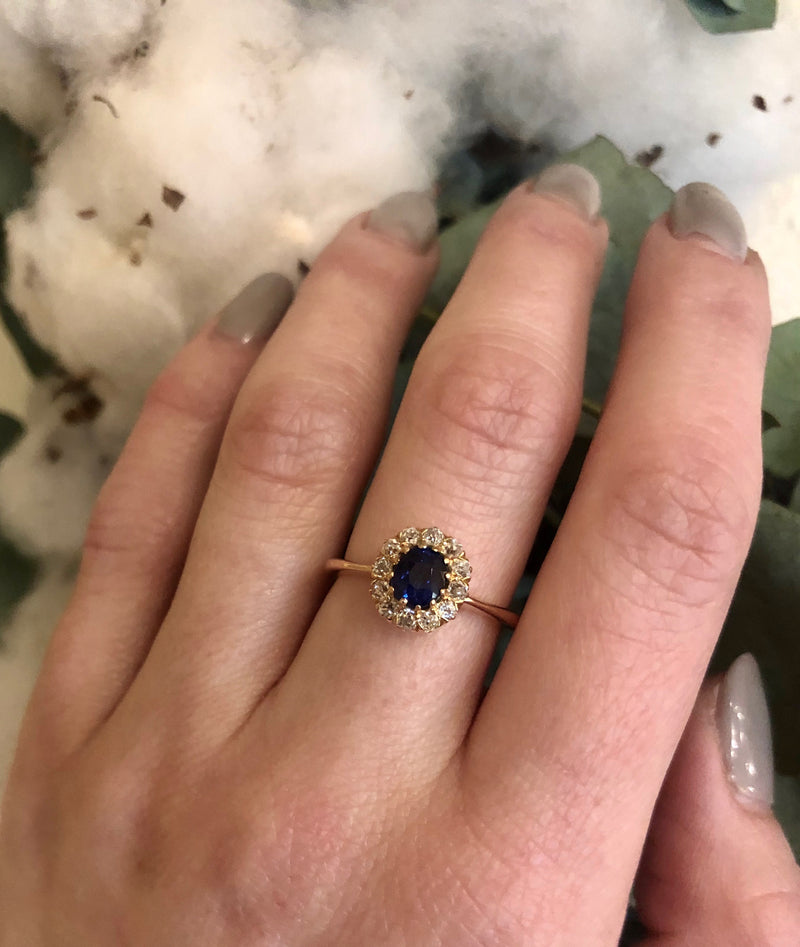 Stunning Oval Sapphire Surrounded by OMC Diamonds