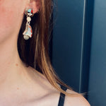 Zuni Inlay Earrings in Sterling by Y. Laate