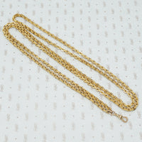 Long victorian guard chain 9ct gold with dog hook