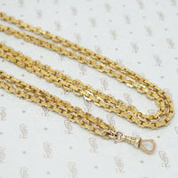 Long victorian guard chain 9ct gold with dog hook