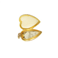 Antique Hand Engraved Heart Locket - Gem Set Love