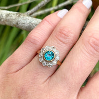 Dazzling Daisy Halo Ring with Zircon