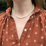 Choker of Graduated Pearls with Flower Clasp