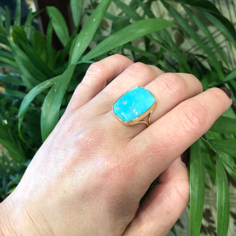 The Golden Matrix A Specimen Turquoise Ring