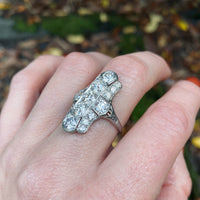 Stunning Edwardian Platinum and OEC Diamond Knuckle Ring