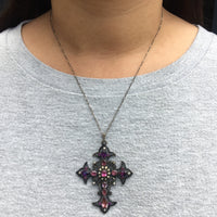 Stunning Beryl, Pearl & Paste French Silver Cross Circa 1830
