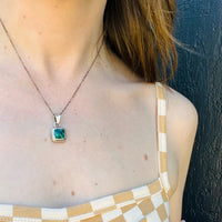 Mexican Sterling Pendant with Malachite Inlay