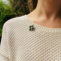 Malachite in Silver Scottish Pebble Brooch