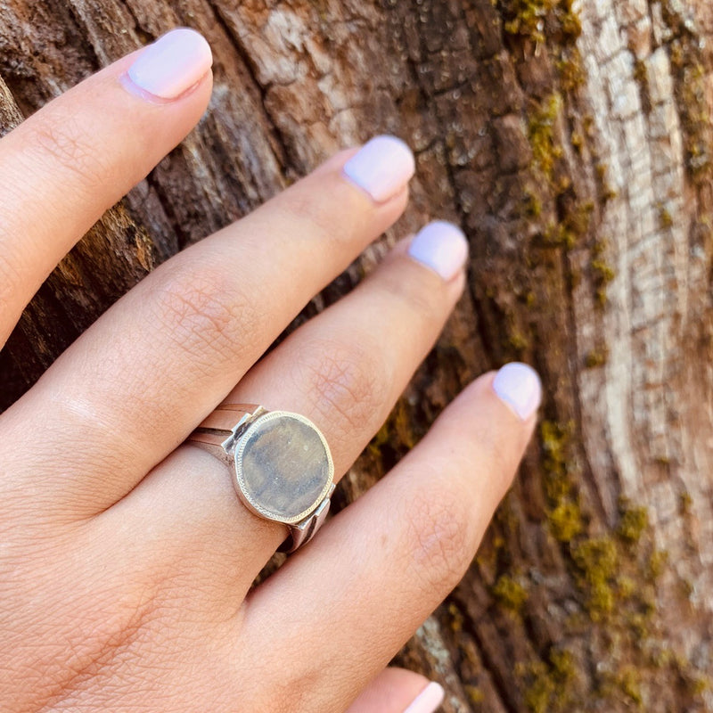 Deco Sterling Silver Signet Ring