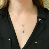 18k Gold & Sapphire Teardrop Necklace by brunet