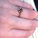 The Cluster of Fire Rose Gold 19thc Ring