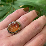 Sensational Carnelian Intaglio Ring with Snakes