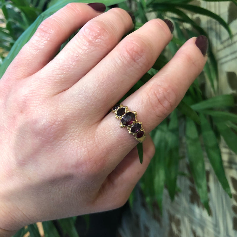 Georgian Garnet Five Stone Band