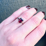 Almandine Garnet White Gold Solitaire