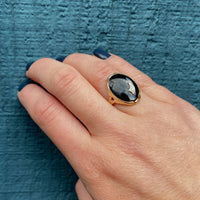 Charming Asymmetry Onyx & Diamond Ring