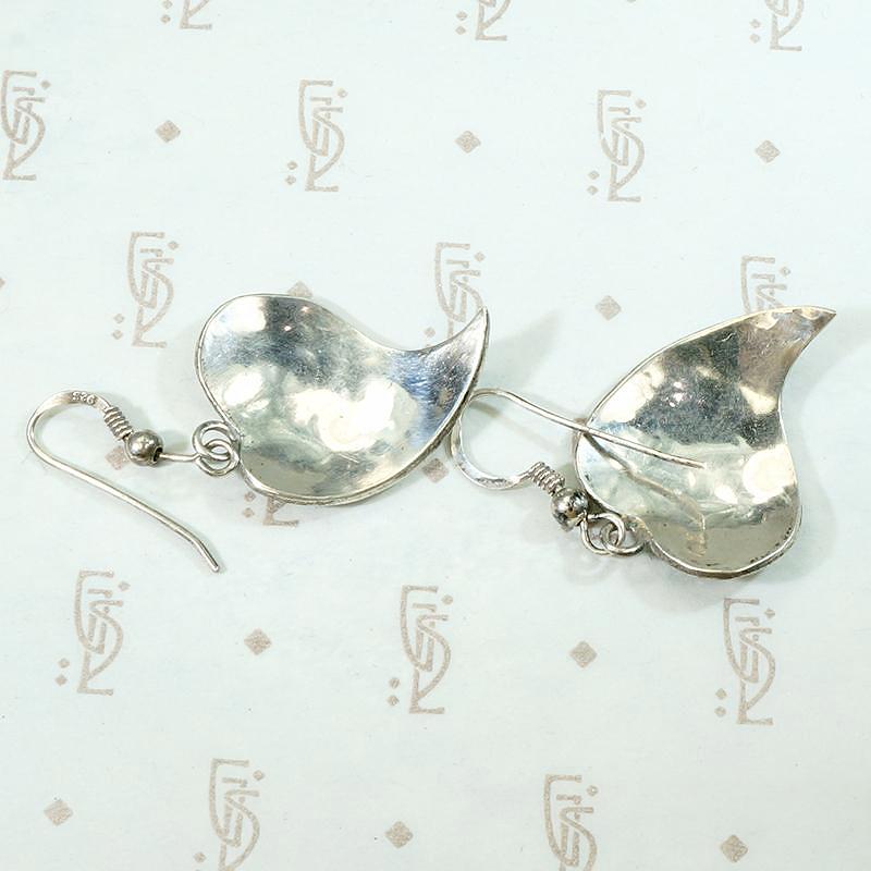 Sweet Heart Silver Shadow Box Earrings
