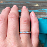 Elegant & Slim Edwardian Opal & Gold Band
