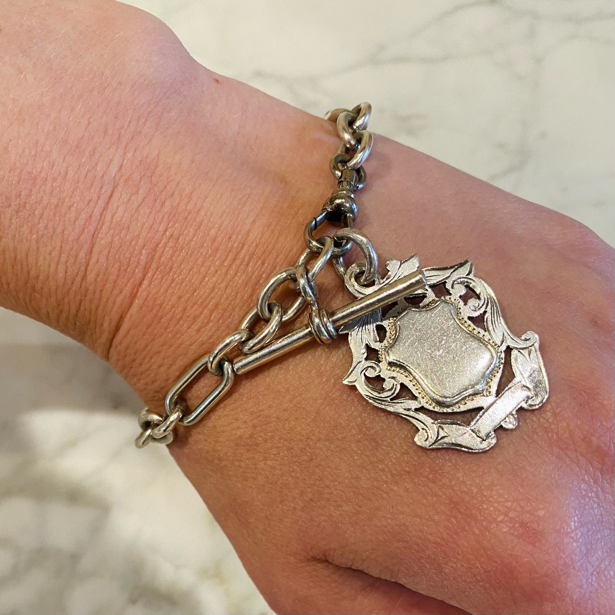 Open Work Acanthus Leaves Sterling Silver Fob