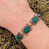 Deco Chrysoprase Sterling Marcasite Bracelet