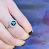 Sapphire Diamond Halo in Platinum