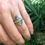 1930's White Gold Filigree and Flower Ring