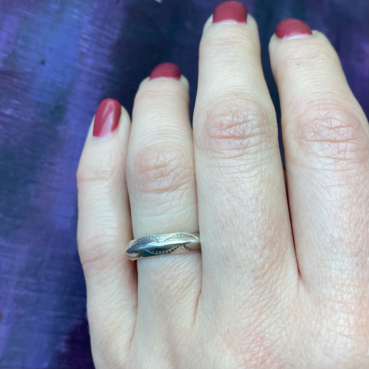 Potent Rattlesnake Jaw Coin Silver Band