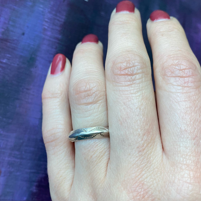 Potent Rattlesnake Jaw Coin Silver Band