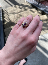 The Prettiest 2-tone Gold Amethyst Ring