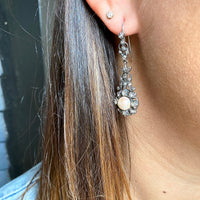 Long and Lovely Antique Paste and Pearl Earrings
