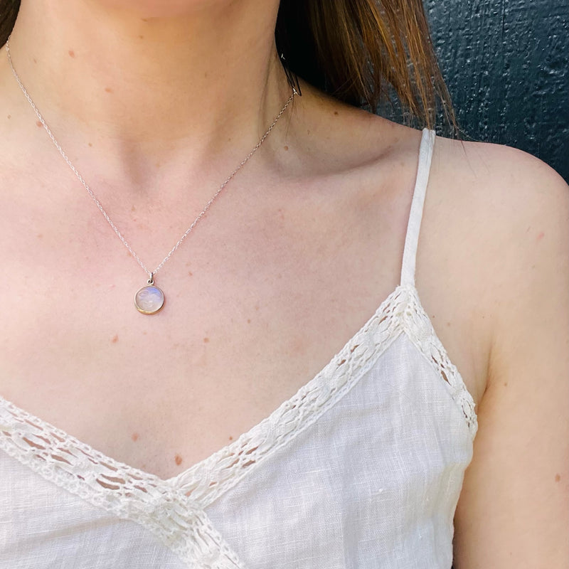 Serene Man in the Moon Moonstone Pendant