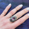 Dreamy Deco Amethyst Ring with Marcasites